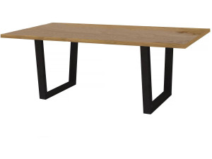 Eettafel keukentafel tafel "Hollywood" - 200 x 100 x 76 cm - kleur: Eiken / Zwart