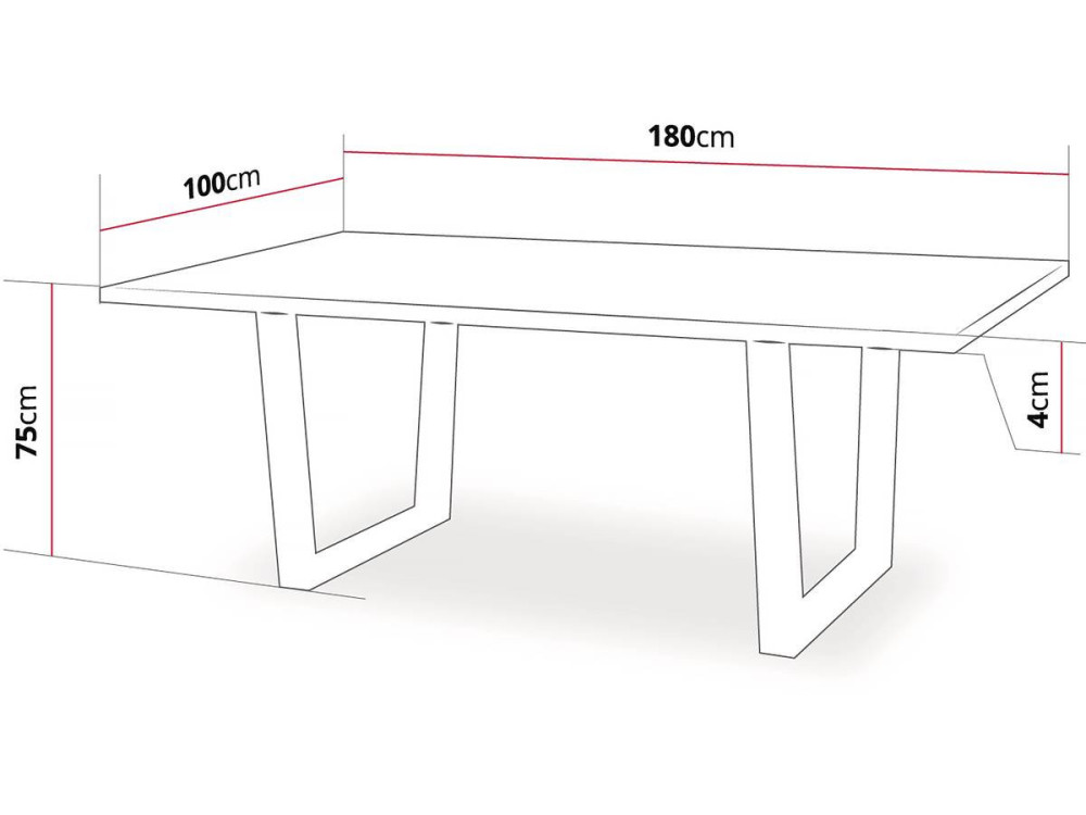 Eettafel keukentafel tafel "Hollywood" - 200 x 100 x 76 cm - kleur: Eiken / Zwart