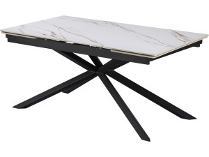 Uitschuifbare keramische eettafel voor 6 tot 10 personen "Celeste" - Wit gemarmerd goud