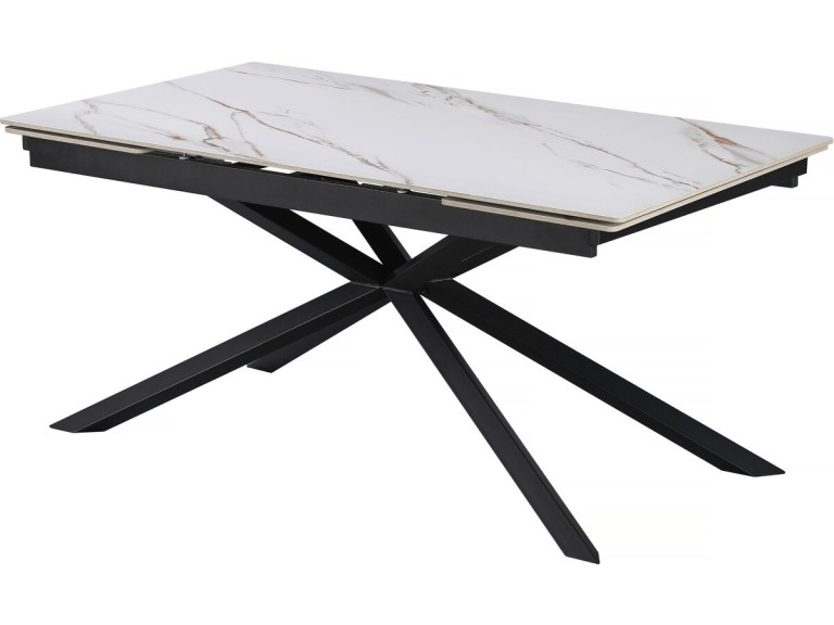 Uitschuifbare keramische eettafel voor 6 tot 10 personen "Celeste" - Wit gemarmerd goud