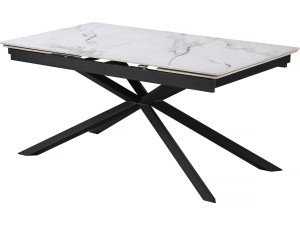 Uitschuifbare keramische eettafel voor 6 tot 10 personen "Celeste" - Wit gemarmerd grijs