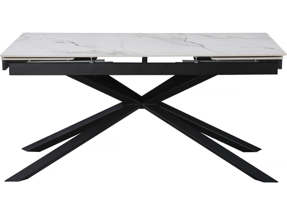 Uitschuifbare keramische eettafel voor 6 tot 10 personen "Celeste" - Wit gemarmerd grijs