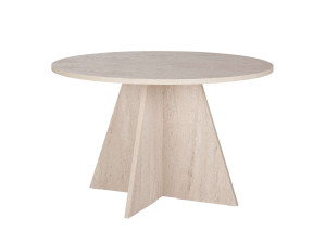 Eettafel "Virella" van hout - 120 x 120 x 75 cm - Travertijn