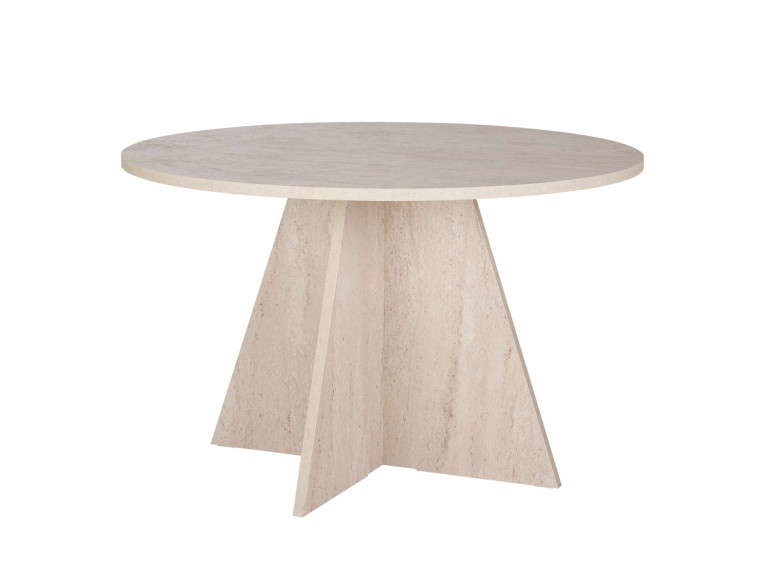 Eettafel "Virella" van hout - 120 x 120 x 75 cm - Travertijn