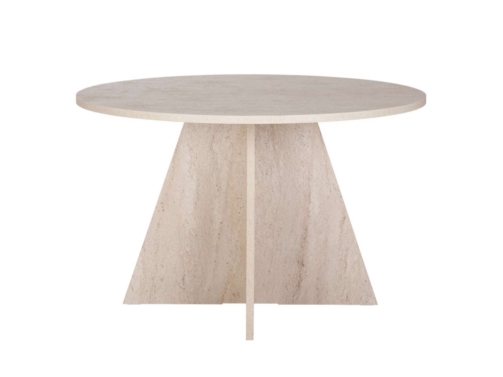 Eettafel "Virella" van hout - 120 x 120 x 75 cm - Travertijn
