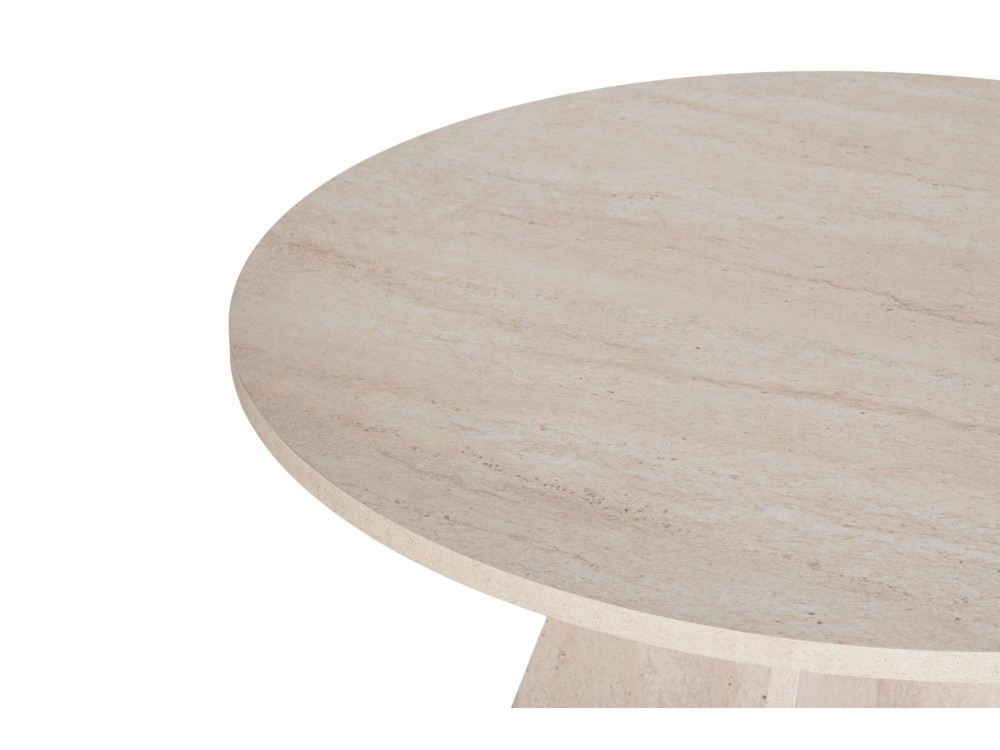 Eettafel "Virella" van hout - 120 x 120 x 75 cm - Travertijn