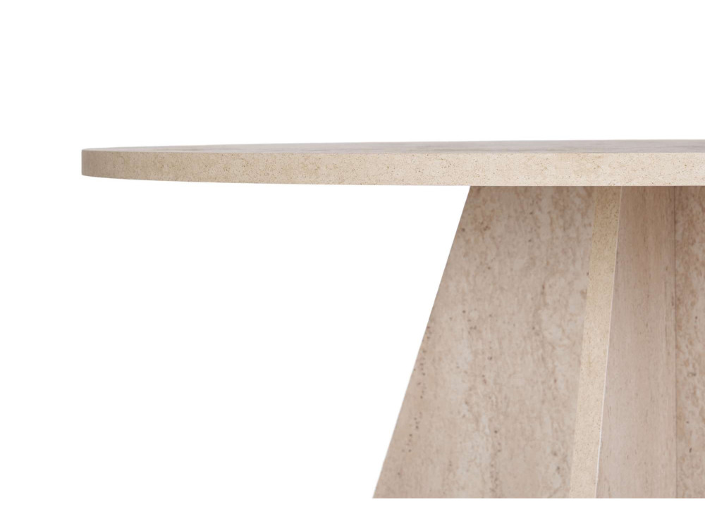 Eettafel "Virella" van hout - 120 x 120 x 75 cm - Travertijn