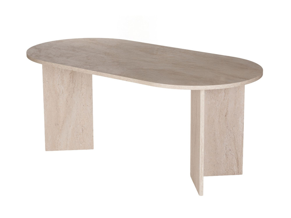 Houten eettafel "Sablin" - 180 x 89 x 75 cm - Travertin
