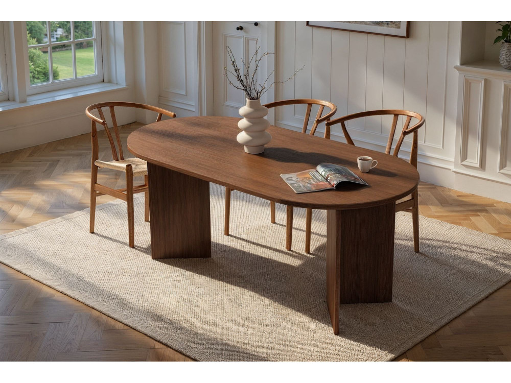 Houten eettafel "Sablin" - 180 x 89 x 75 cm - Notelaar