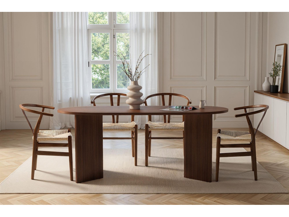 Houten eettafel "Sablin" - 180 x 89 x 75 cm - Notelaar