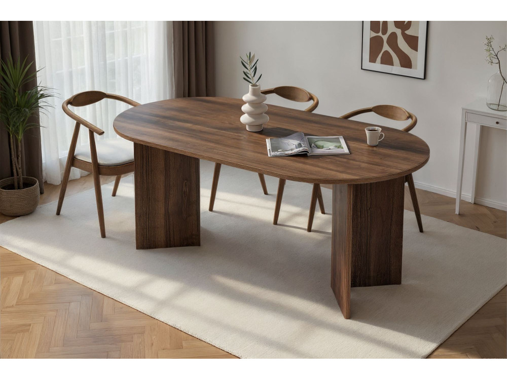 Houten eettafel "Sablin" 180 x 90 x 75 cm - Notelaar