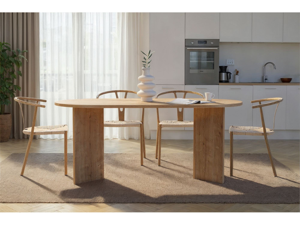 Houten eettafel "Sablin" 180 x 90 x 75 cm - Saffier eik