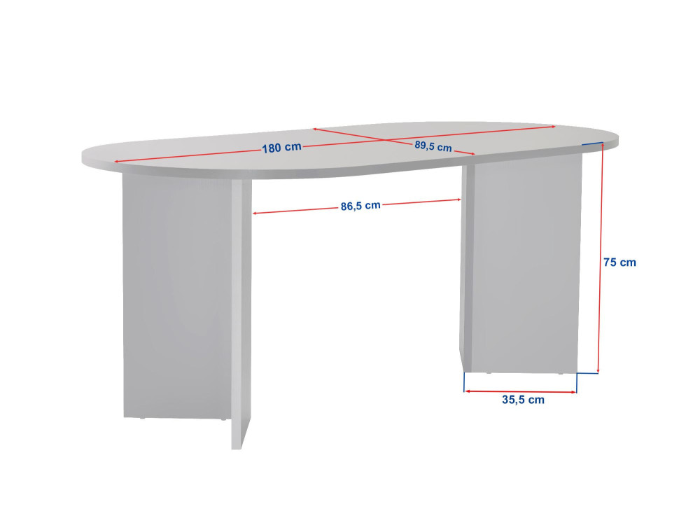 Houten eettafel "Sablin" 180 x 90 x 75 cm - Saffier eik