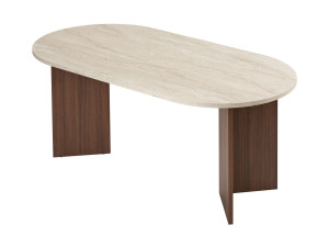 Houten eettafel "Sablin" 180 x 90 x 75 cm - Travertin