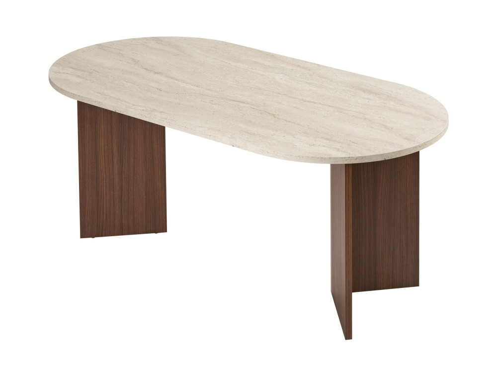 Houten eettafel "Sablin" 180 x 90 x 75 cm - Travertin