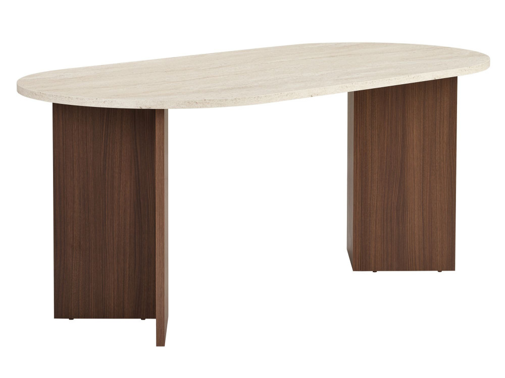 Houten eettafel "Sablin" 180 x 90 x 75 cm - Travertin