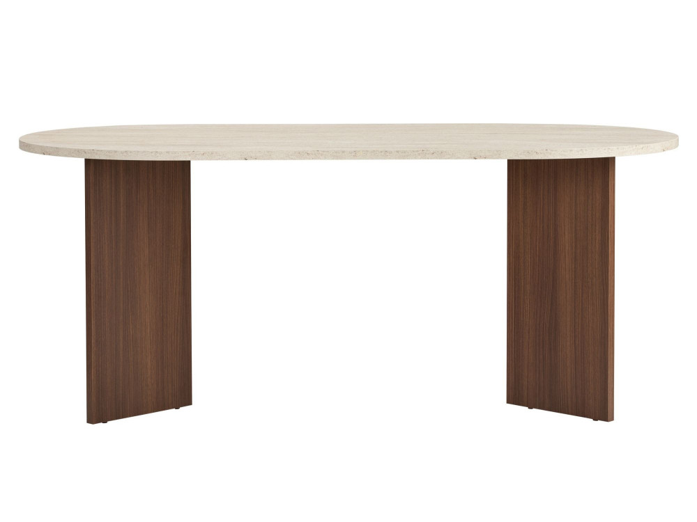 Houten eettafel "Sablin" 180 x 90 x 75 cm - Travertin