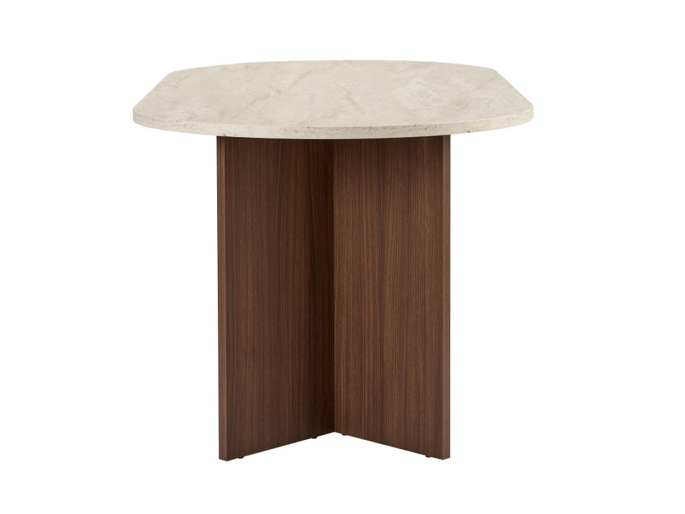 Houten eettafel "Sablin" 180 x 90 x 75 cm - Travertin