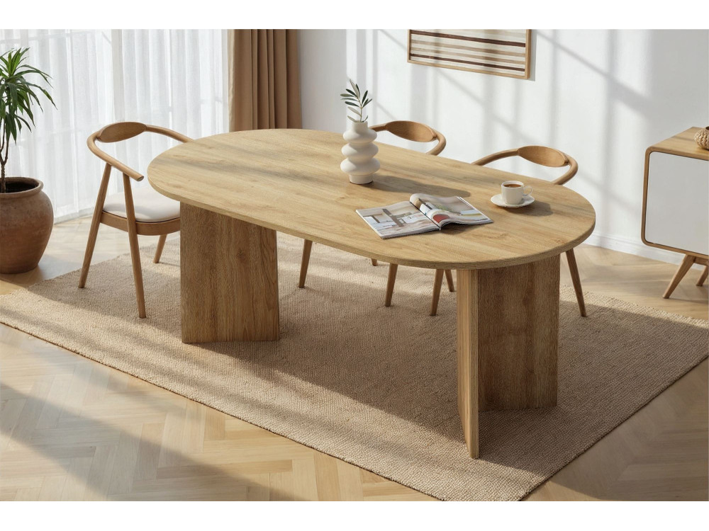 Houten eettafel "Sablin" 180 x 90 x 75 cm - Eik Cadiz