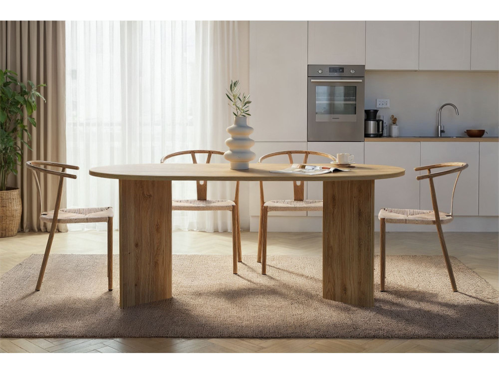 Houten eettafel "Sablin" 180 x 90 x 75 cm - Eik Cadiz