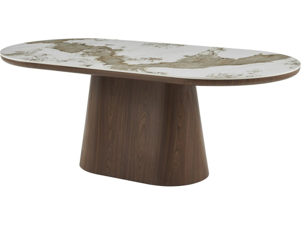 Pandora "Bellagio" ovale eettafel van keramiek - 8 zitplaatsen - Beige