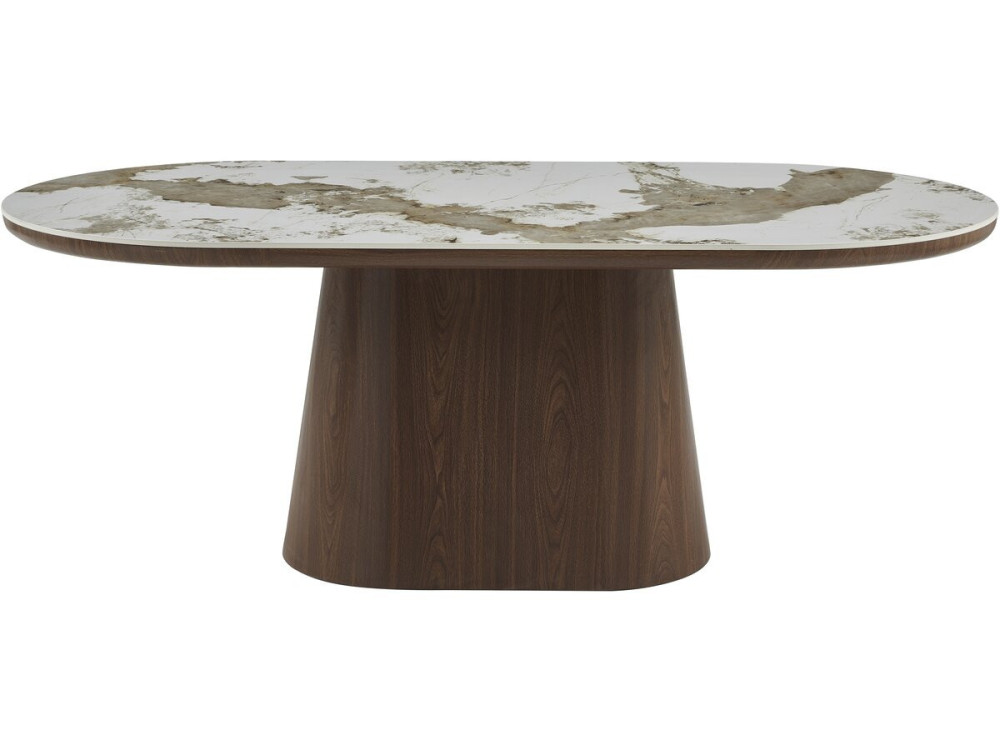 Pandora "Bellagio" ovale eettafel van keramiek - 8 zitplaatsen - Beige