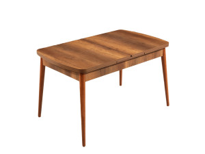 Uitschuifbare houten eettafel "Barok" - 78 x 132 x 80 cm - Notelaar