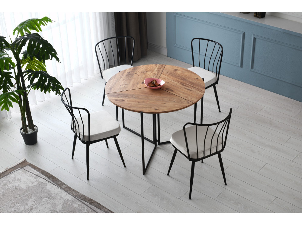 Houten eettafel "Yaprak" - 100 x 100 x 72 cm - Atlantic Pine