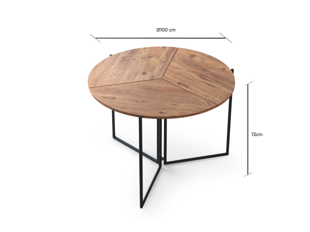 Houten eettafel "Yaprak" - 100 x 100 x 72 cm - Atlantic Pine
