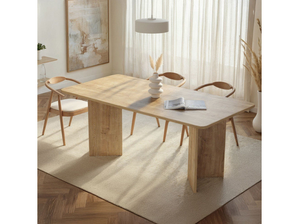 Houten eettafel "Linza" 180 x 90 x 75 cm - Honing eik