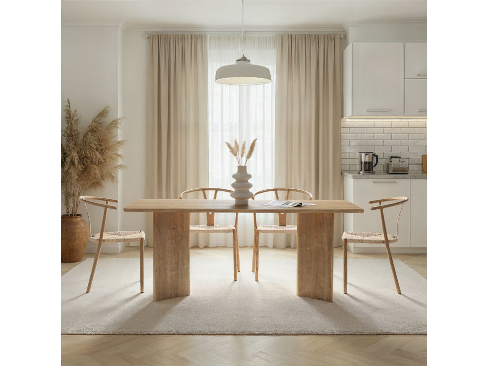 Houten eettafel "Linza" 180 x 90 x 75 cm - Honing eik