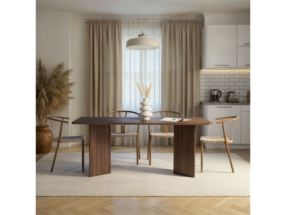 Houten eettafel "Linza" 180 x 90 x 75 cm - Notelaar