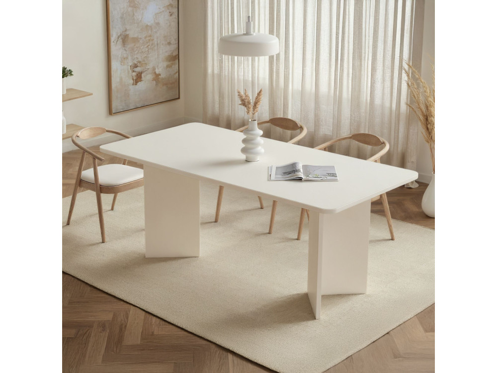 Houten eettafel "Linza" 180 x 90 x 75 cm - Hout wit
