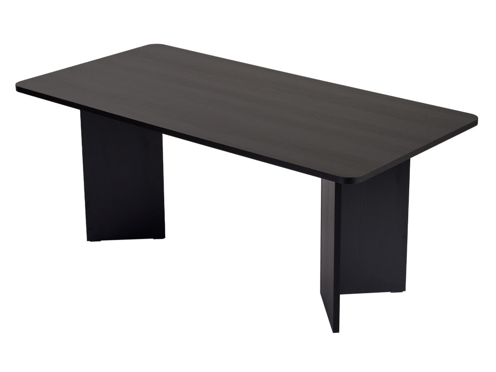 Houten eettafel "Linza" 180 x 90 x 75 cm - Zwart hout