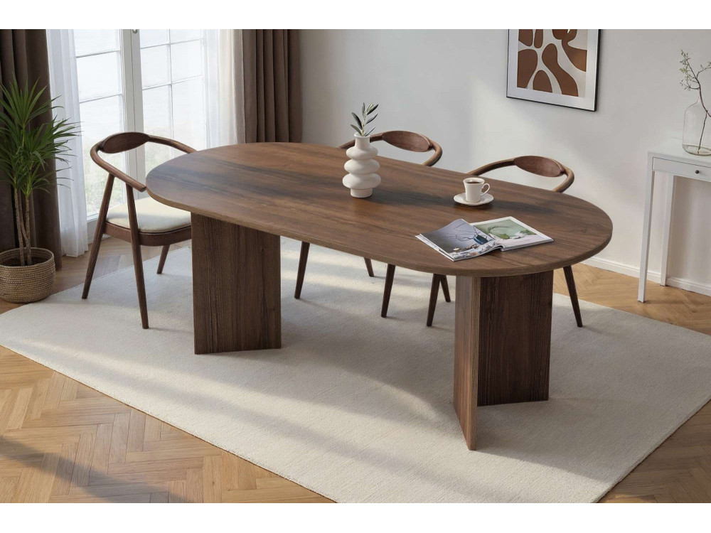 Houten eettafel "Sabella" 200 x 90 x 75 cm - Notelaar