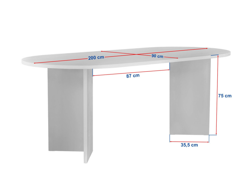 Houten eettafel "Sabella" 200 x 90 x 75 cm - Notelaar