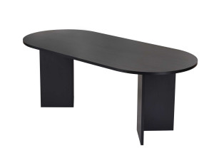 Houten eettafel "Sabella" 200 x 90 x 75 cm - Zwart hout