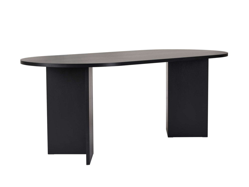 Houten eettafel "Sabella" 200 x 90 x 75 cm - Zwart hout