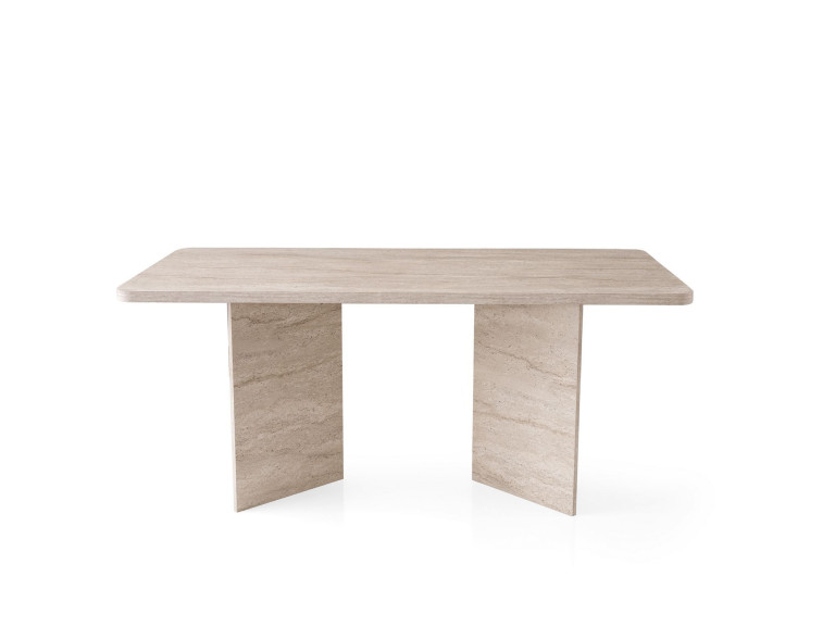 Houten eettafel "Lizzard" 180 x 90 x 77 cm - Travertin