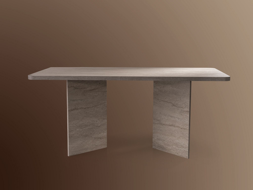 Houten eettafel "Lizzard" 180 x 90 x 77 cm - Travertin