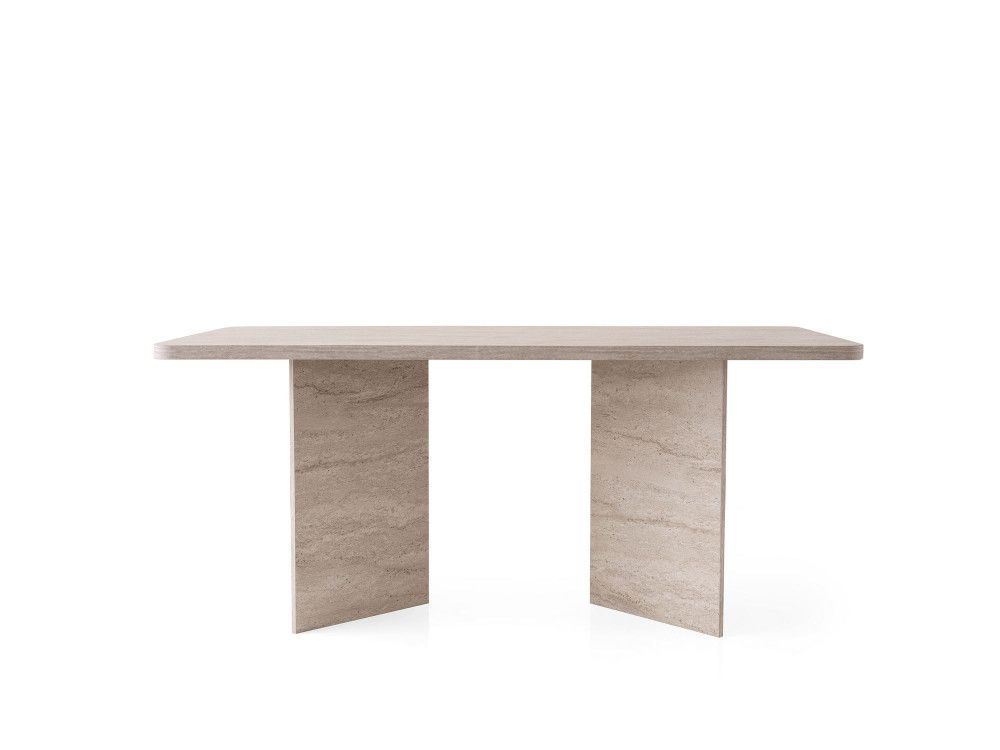 Houten eettafel "Lizzard" 180 x 90 x 77 cm - Travertin