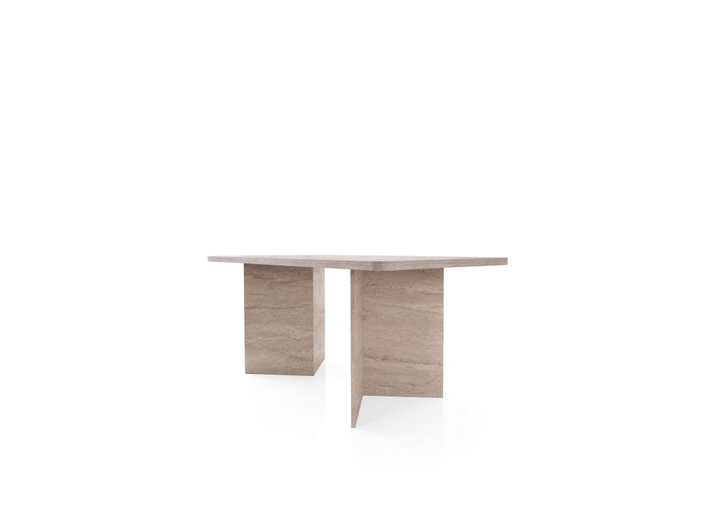Houten eettafel "Lizzard" 180 x 90 x 77 cm - Travertin