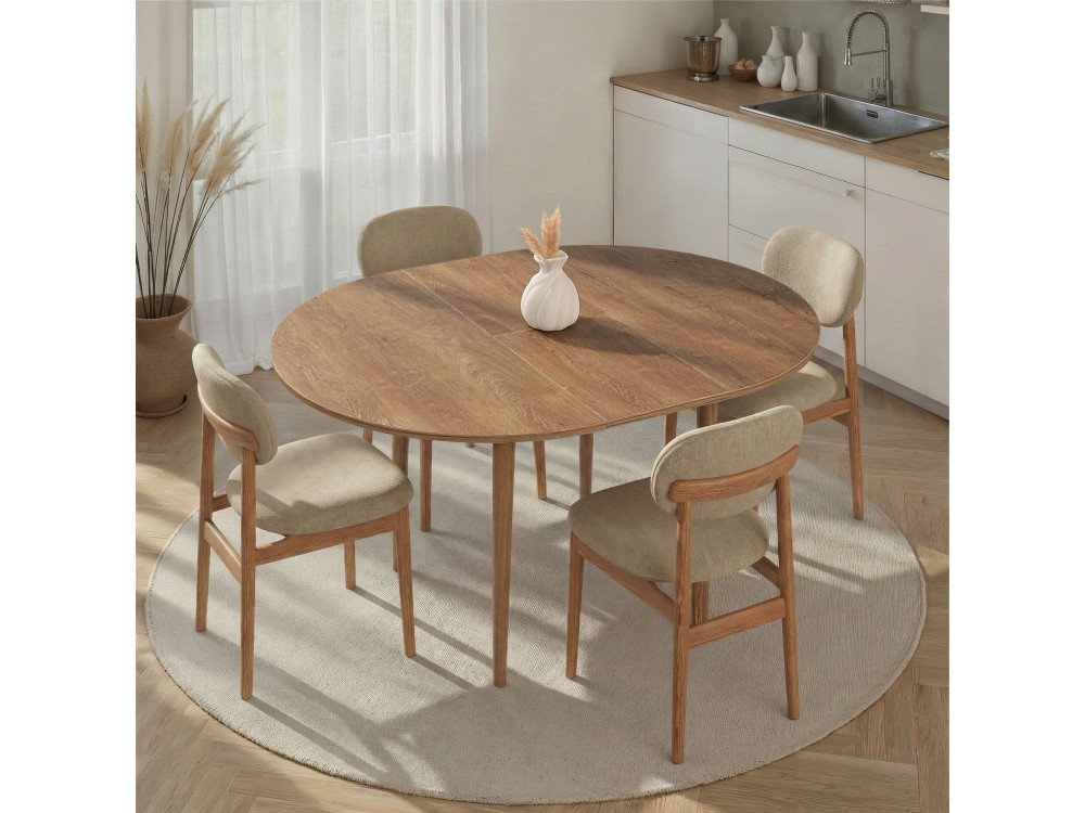 Uitschuifbare houten eettafel "Viona" 100 x 100 x 75 cm - Le chêne de Kafka