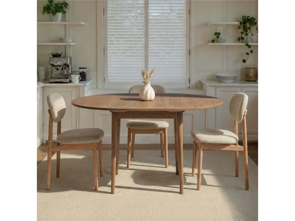 Uitschuifbare houten eettafel "Viona" 100 x 100 x 75 cm - Le chêne de Kafka