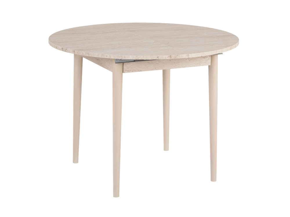 Uitschuifbare houten eettafel "Viona" 100 x 100 x 75 cm - Travertin