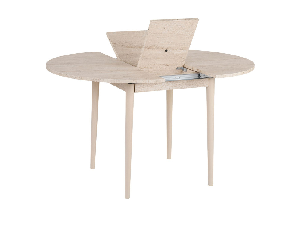 Uitschuifbare houten eettafel "Viona" 100 x 100 x 75 cm - Travertin