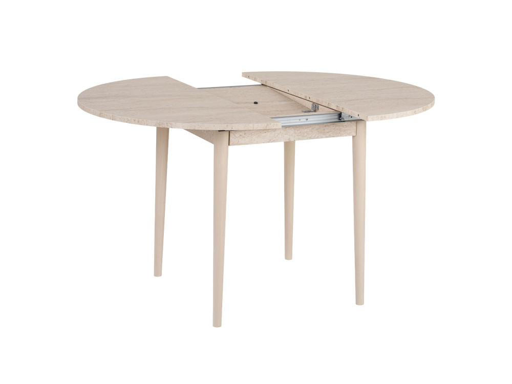 Uitschuifbare houten eettafel "Viona" 100 x 100 x 75 cm - Travertin