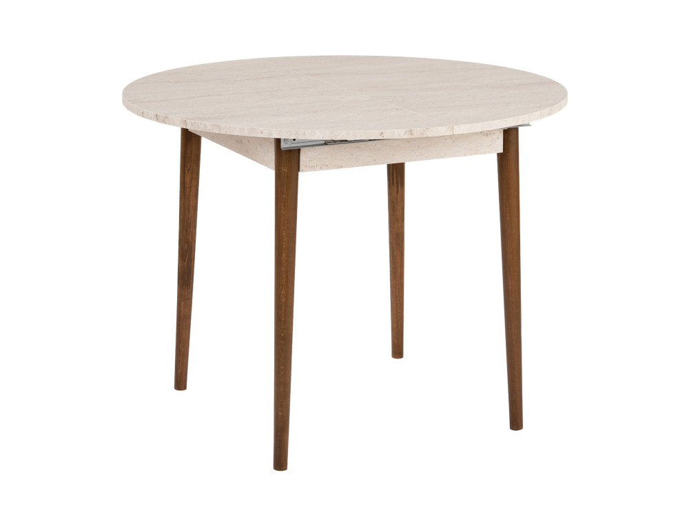 Uitschuifbare houten eettafel "Viona" 100 x 100 x 75 cm - Travertin