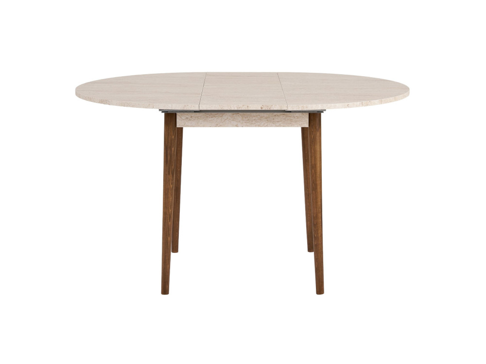 Uitschuifbare houten eettafel "Viona" 100 x 100 x 75 cm - Travertin