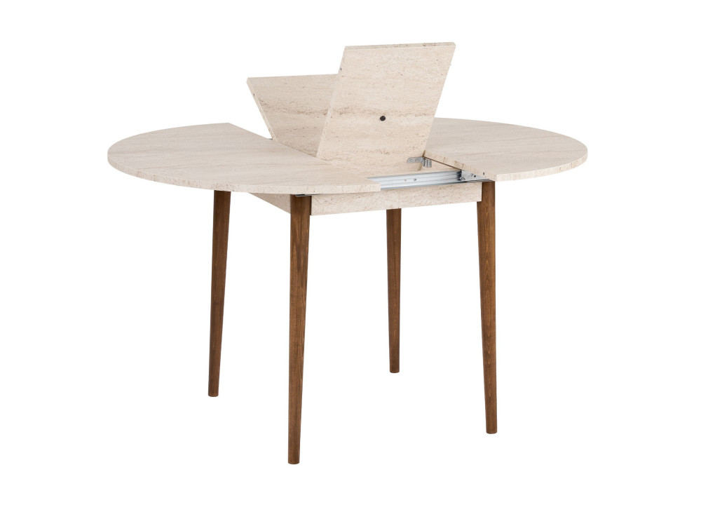 Uitschuifbare houten eettafel "Viona" 100 x 100 x 75 cm - Travertin